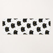 Zwarte katten yogamat (Voorkant (horizontaal))