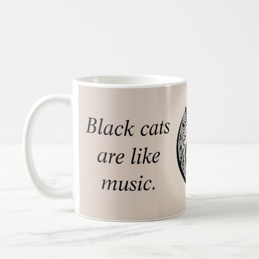 Zwarte katten zijn als een muziekkaart koffiemok (Links)