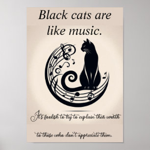 Zwarte katten zijn als muziek poster