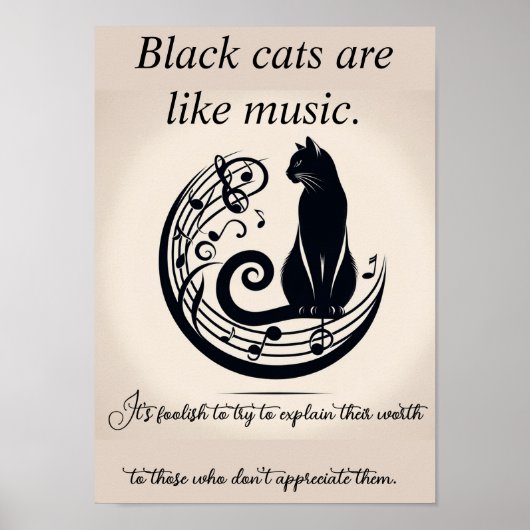 Zwarte katten zijn als muziek poster (Voorkant)