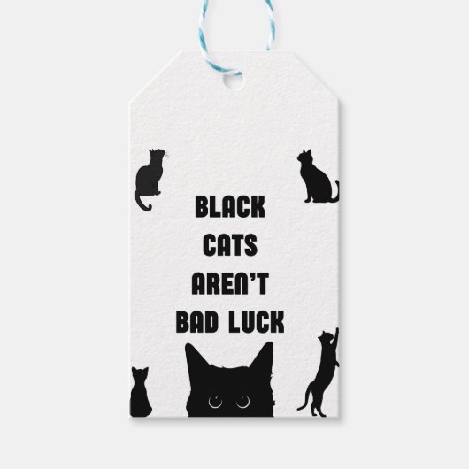 Zwarte katten zijn geen pech cadeaulabel (Voorkant)