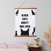 Zwarte katten zijn geen pech hangend wandkleed (Slaapkamer)