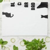 Zwarte katten zijn geen pech theedoek (Gevouwen)
