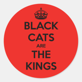 Zwarte katten zijn koning ronde sticker