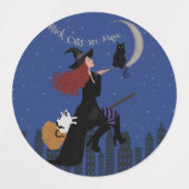 Zwarte katten zijn magische ronde Sticker (Design 1)