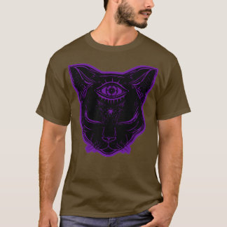 zwarte kattenachtvale t-shirt