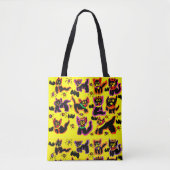 zwarte kattenbank tote bag (Voorkant)