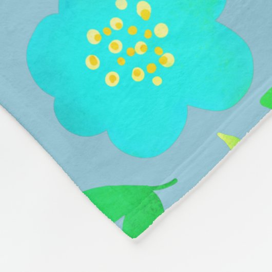 zwarte kattenbloem fleece deken (Hoek)