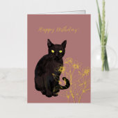 zwarte kattenbloem folie wenskaart (Voorkant)