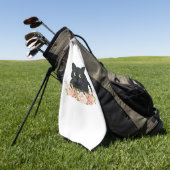 zwarte kattenbloem golfhanddoek (Groen)