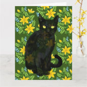 zwarte kattenbloem kaart (Gele Bloem)