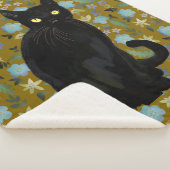 zwarte kattenbloem sherpa deken (3/4)