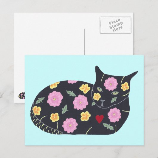 Zwarte kattenbloemen Planten Katten kunnen Briefka Briefkaart (Voorkant / Achterkant)