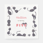 Zwarte kattenbroedpapier servet (Voorkant)