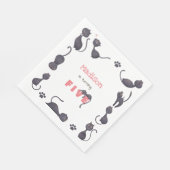 Zwarte kattenbroedpapier servet (Hoek)