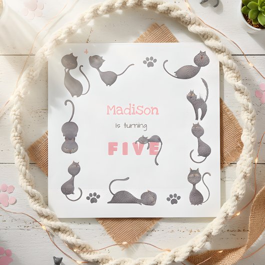 Zwarte kattenbroedpapier servet