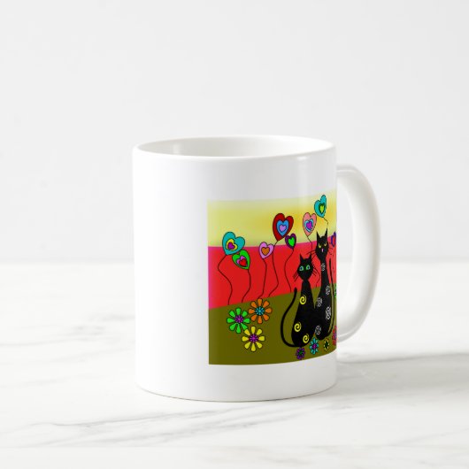 Zwarte kattenbroodjes koffiemok (Voorkant rechts)