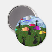 Zwarte kattenbroodjes Kunstcadeaus Magneet (Voorkant / Achterkant)