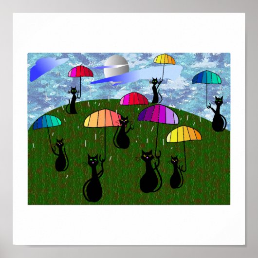 Zwarte kattenbroodjes Kunstcadeaus Poster (Voorkant)