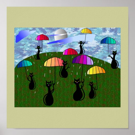 Zwarte kattenbroodjes Kunstcadeaus Poster (Voorkant)