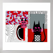 Zwarte kattenbroodjes Kunstcadeaus Poster (Voorkant)