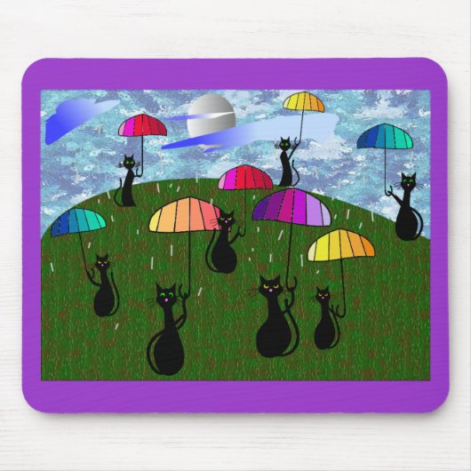 Zwarte kattenbroodjes muismat (Voorkant)