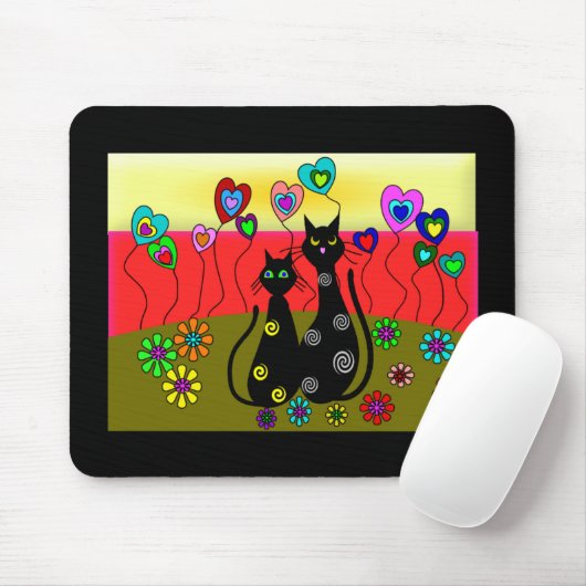 Zwarte kattenbroodjes muismat (Met muis)