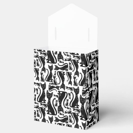 Zwarte kattencadeaus bedankdoosjes (Geopend)