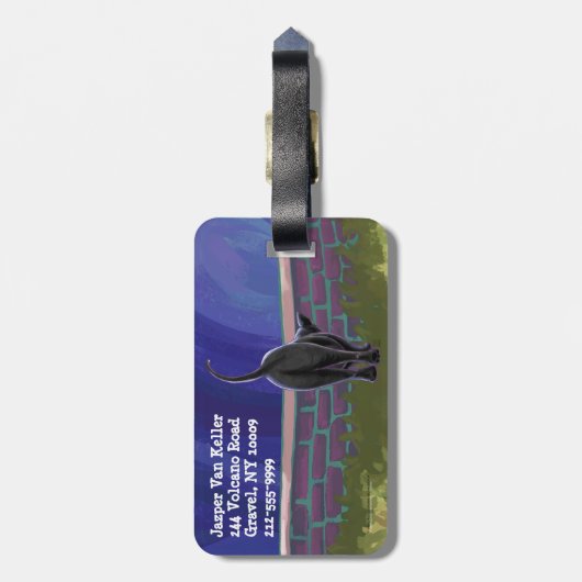 Zwarte kattencadeaus en Accessoires Bagagelabel (Achterkant verticaal)