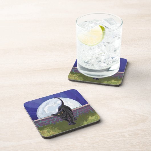 Zwarte kattencadeaus en Accessoires Bier Onderzetter (Rechterzijde)