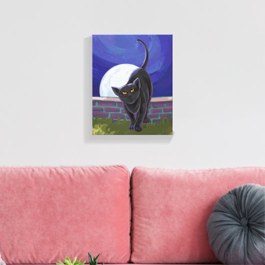 Zwarte kattencadeaus en Accessoires Canvas Afdruk (Insitu (Woonkamer))