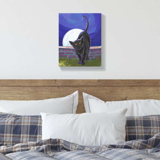 Zwarte kattencadeaus en Accessoires Canvas Afdruk (Insitu (Slaapkamer))