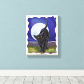 Zwarte kattencadeaus en Accessoires Canvas Afdruk (Insitu (Houten vloer))