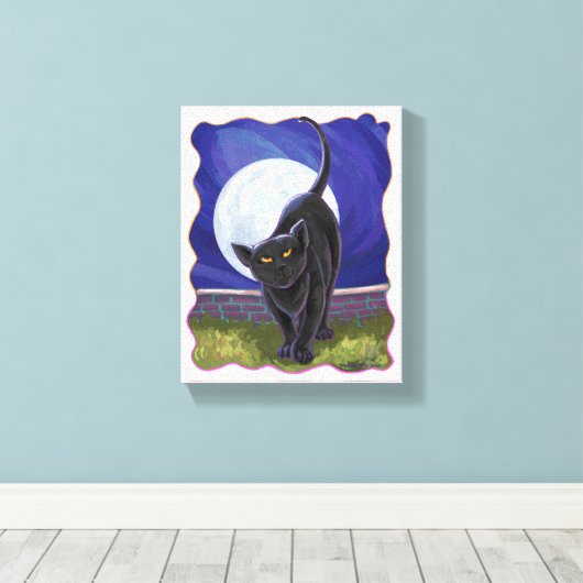Zwarte kattencadeaus en Accessoires Canvas Afdruk (Insitu (Houten vloer))