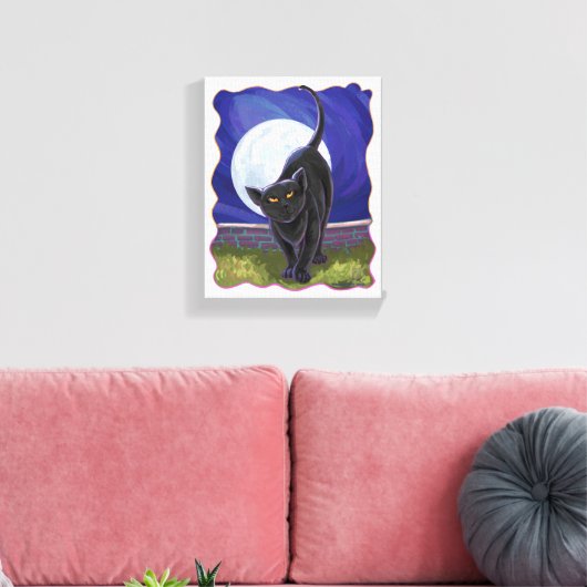 Zwarte kattencadeaus en Accessoires Canvas Afdruk (Insitu (Woonkamer))