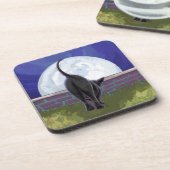 Zwarte kattencadeaus en Accessoires Drankjes Onderzetter (Linkerzijde)