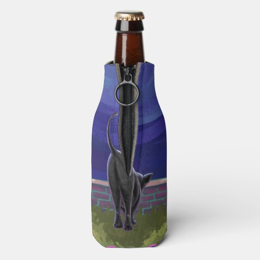 Zwarte kattencadeaus en Accessoires Flesjeskoeler (Fles Achterkant)