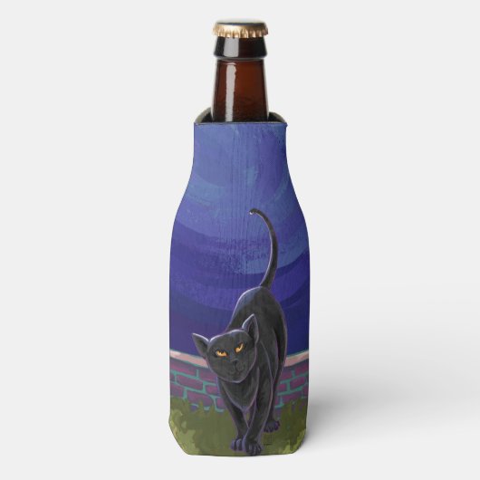 Zwarte kattencadeaus en Accessoires Flesjeskoeler (Fles Voorkant)