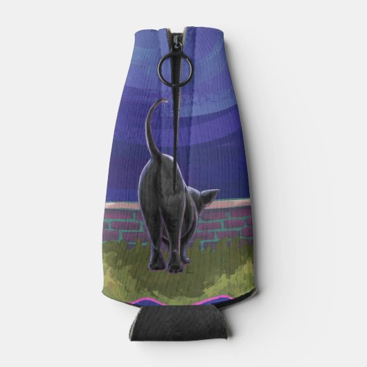 Zwarte kattencadeaus en Accessoires Flesjeskoeler (Achterkant)