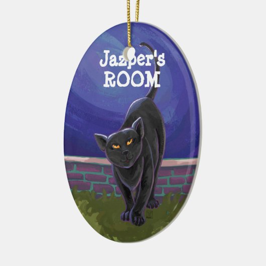 Zwarte kattencadeaus en Accessoires Keramisch Ornament (Links)