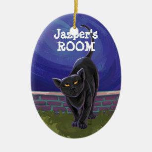 Zwarte kattencadeaus en Accessoires Keramisch Ornament
