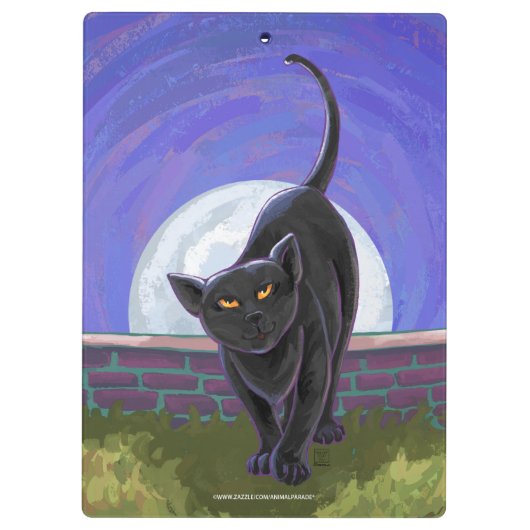 Zwarte kattencadeaus en Accessoires Klembord (Achterkant)