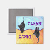 Zwarte kattencadeaus en Accessoires Magneet (Voorkant / Achterkant)