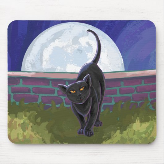 Zwarte kattencadeaus en Accessoires Muismat (Voorkant)