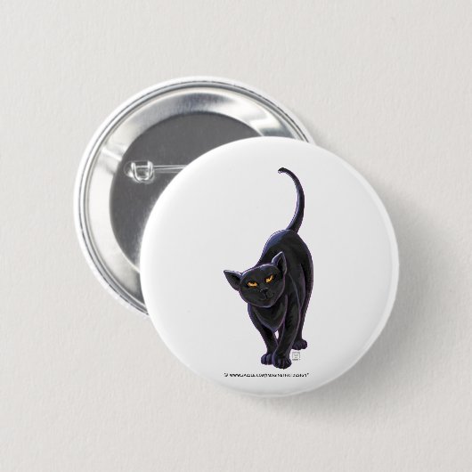 Zwarte kattencadeaus en Accessoires Ronde Button 5,7 Cm (Voorkant /achterkant)