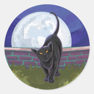 Zwarte kattencadeaus en Accessoires Ronde Sticker