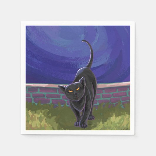 Zwarte kattencadeaus en Accessoires Servetten (Voorkant)
