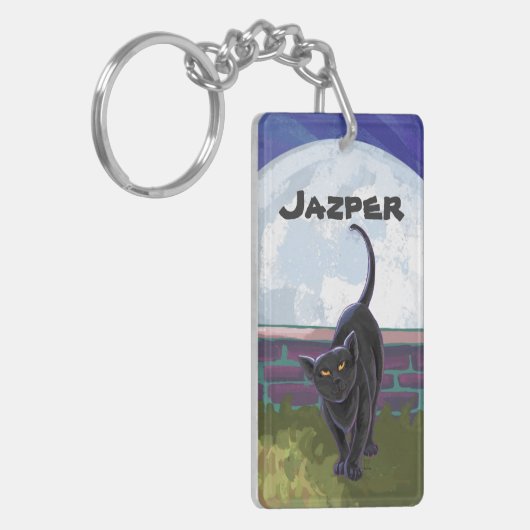 Zwarte kattencadeaus en Accessoires Sleutelhanger (Voorkant Links)