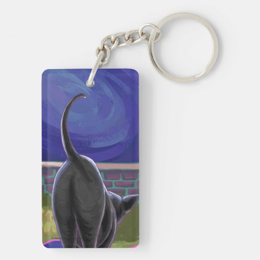 Zwarte kattencadeaus en Accessoires Sleutelhanger (achterkant)