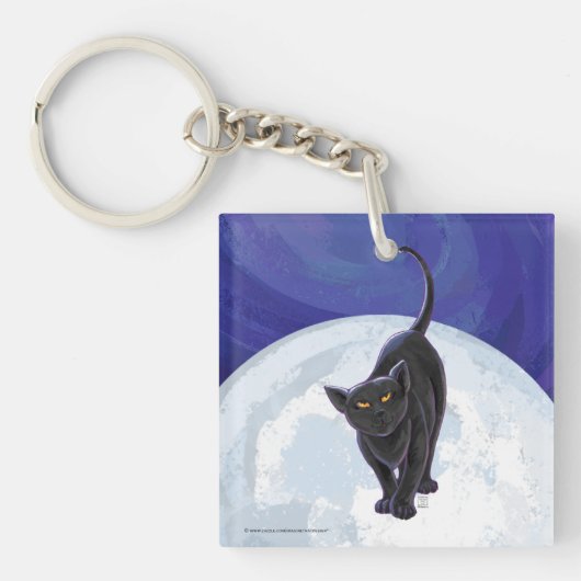 Zwarte kattencadeaus en Accessoires Sleutelhanger (voorkant)